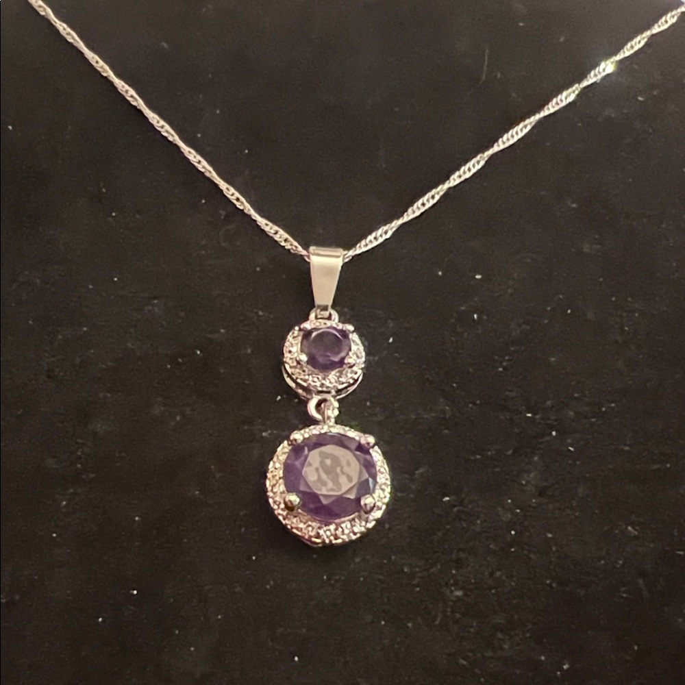 925 STERLING SAPPHIRE NECKLACE  20in